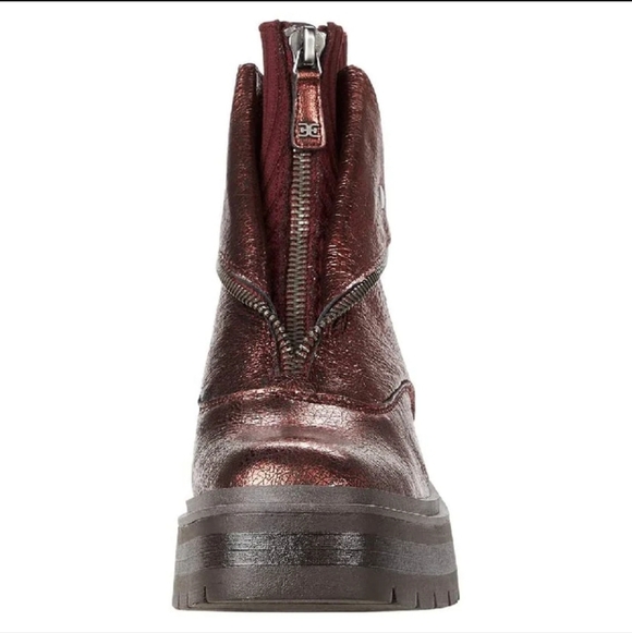 NWT Sam Edelman Linds Zip Genuine Leather Boots in Bordeaux (Metallic Red)Sz.6.5 - Picture 4 of 14